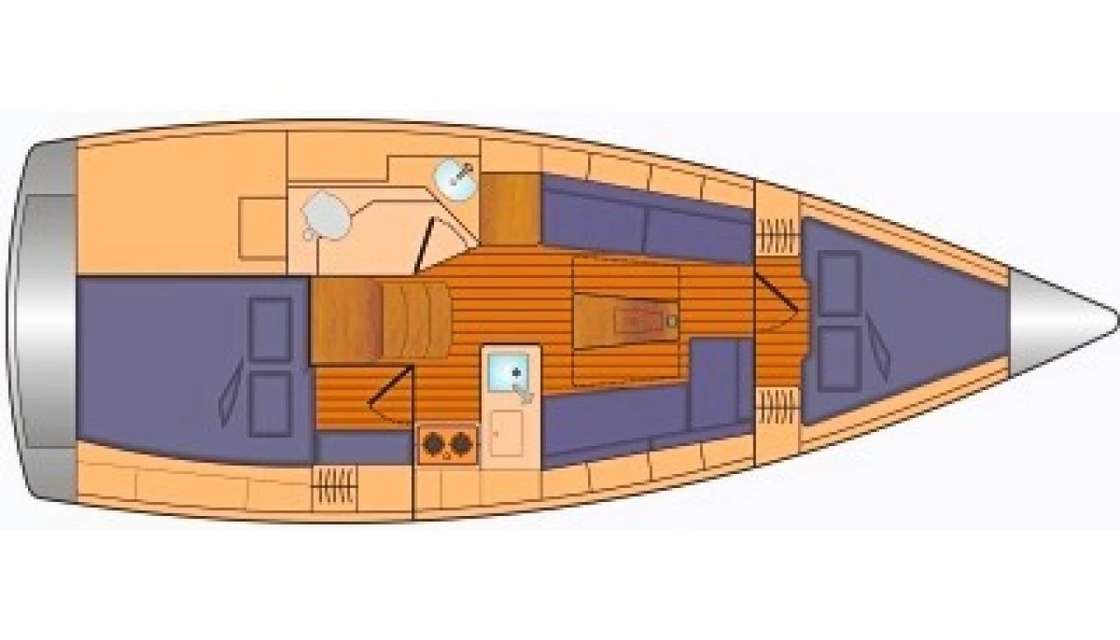 Layout of the boat Bavaria Cruiser 34