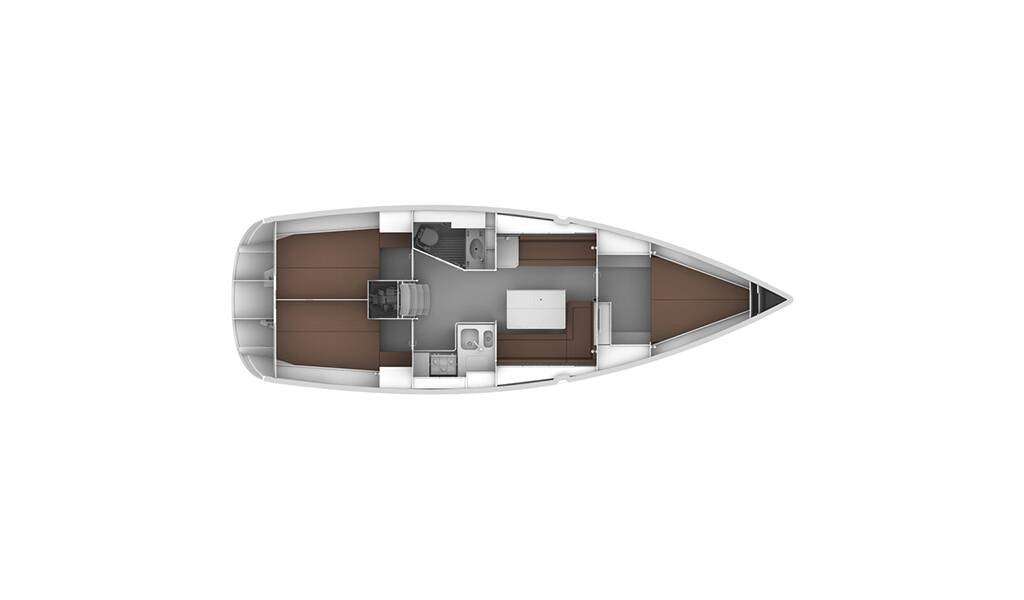 Distribución del barco Bavaria Cruiser 36