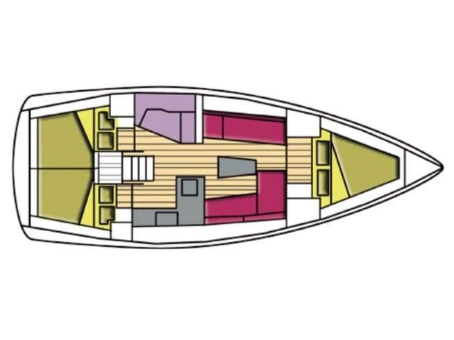 Layout of the boat Bavaria Cruiser 37