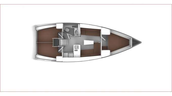 Distribución del barco Bavaria Cruiser 37