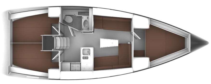 План яхты Bavaria Cruiser 37
