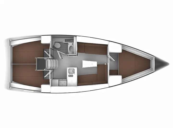 Distribución del barco Bavaria Cruiser 37