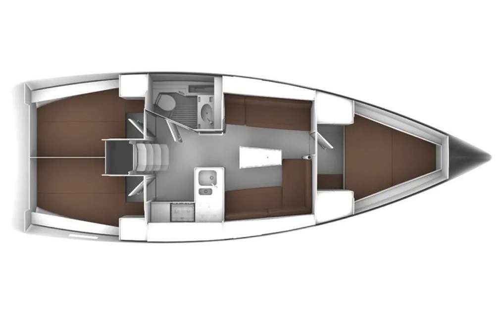 Layout of the boat Bavaria Cruiser 37