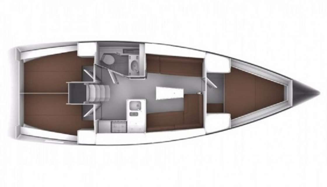 Layout of the boat Bavaria Cruiser 37