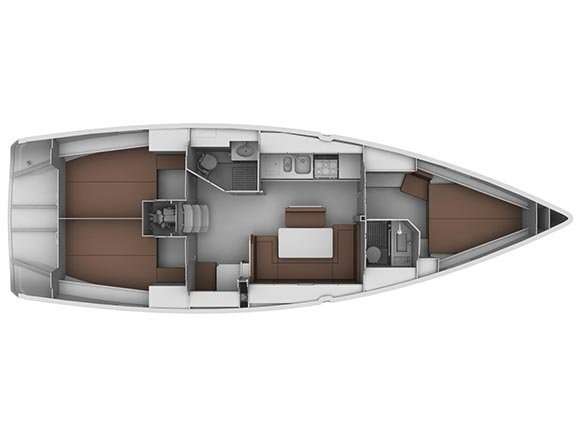 Distribución del barco Bavaria Cruiser 40