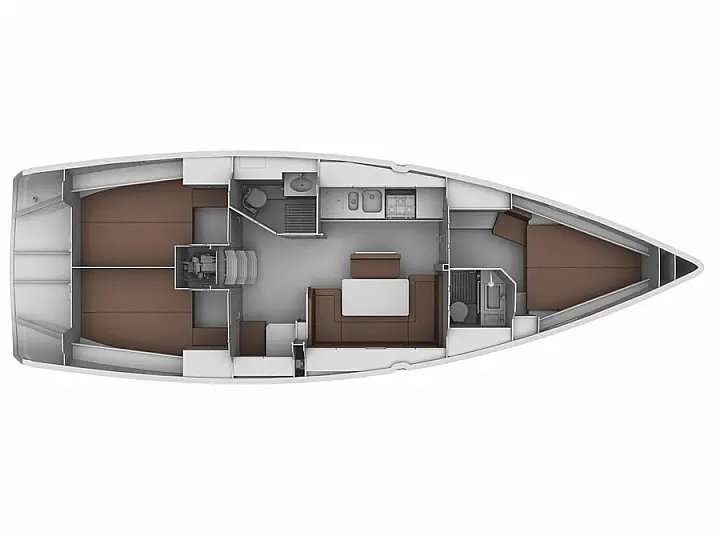 Distribución del barco Bavaria Cruiser 40