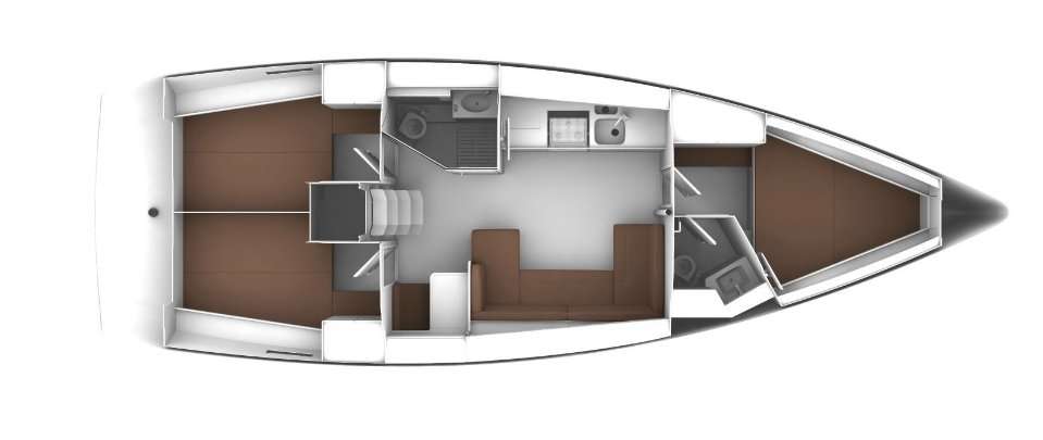 Distribución del barco Bavaria Cruiser 41