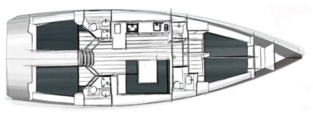 Layout of the boat Bavaria Cruiser 45