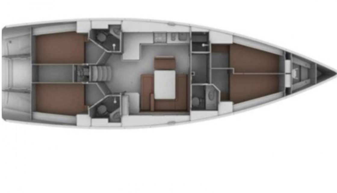 Distribución del barco Bavaria Cruiser 45