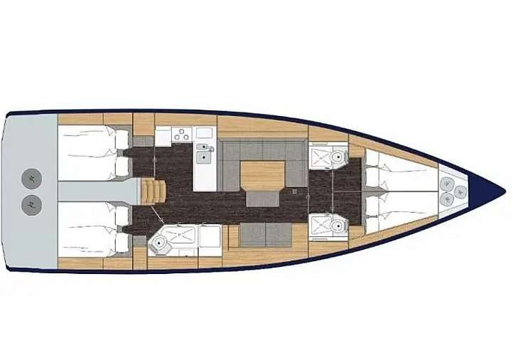 Piano della barca Bavaria Cruiser 45