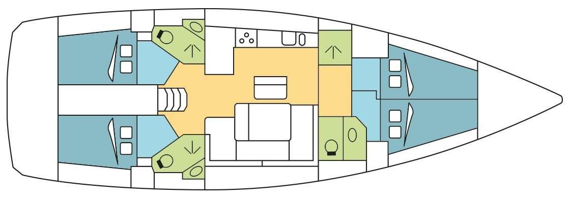 Layout of the boat Bavaria Cruiser 46