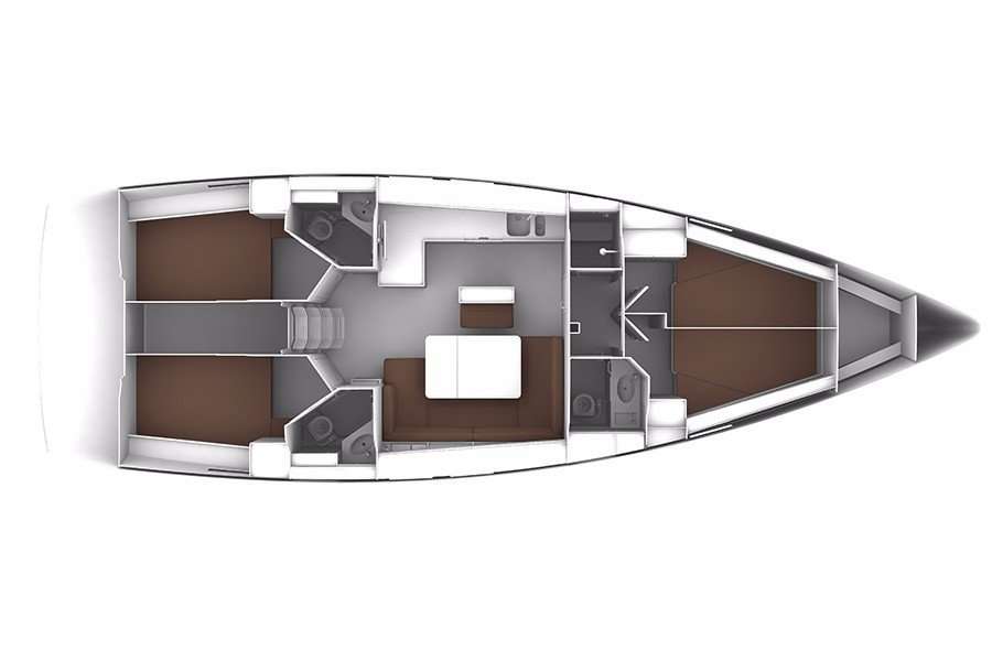 Distribución del barco Bavaria Cruiser 46