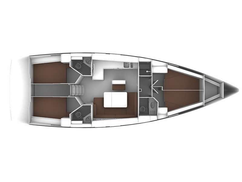 Distribución del barco Bavaria Cruiser 46