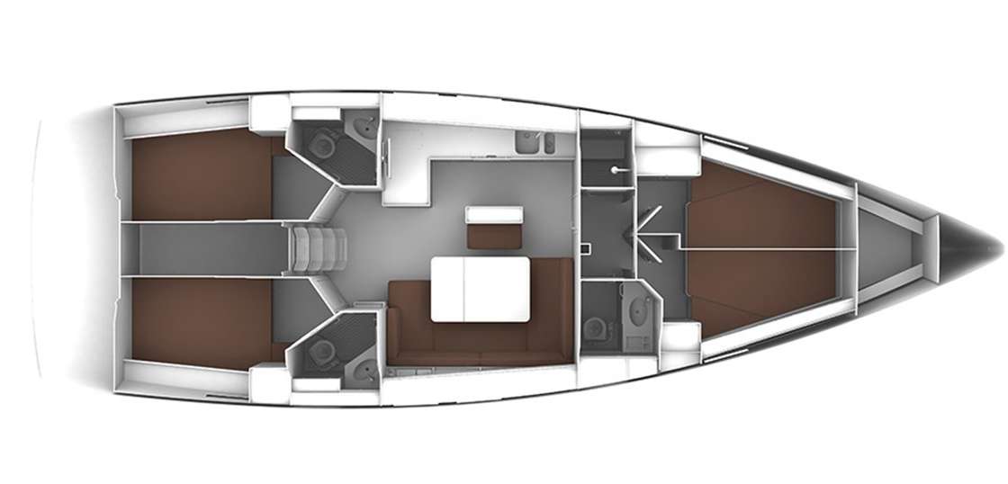 Layout of the boat Bavaria Cruiser 46