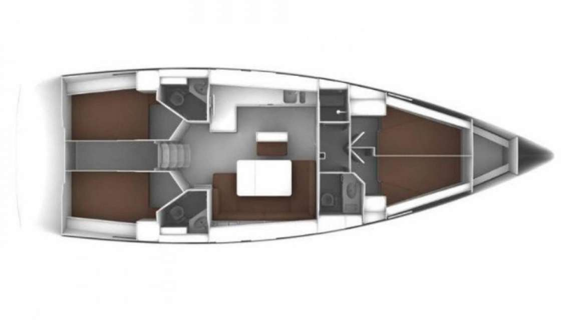 Layout of the boat Bavaria 46 Cruiser