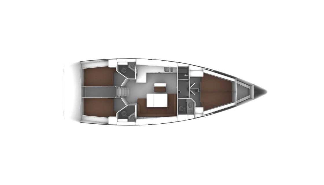 Distribución del barco Bavaria Cruiser 46