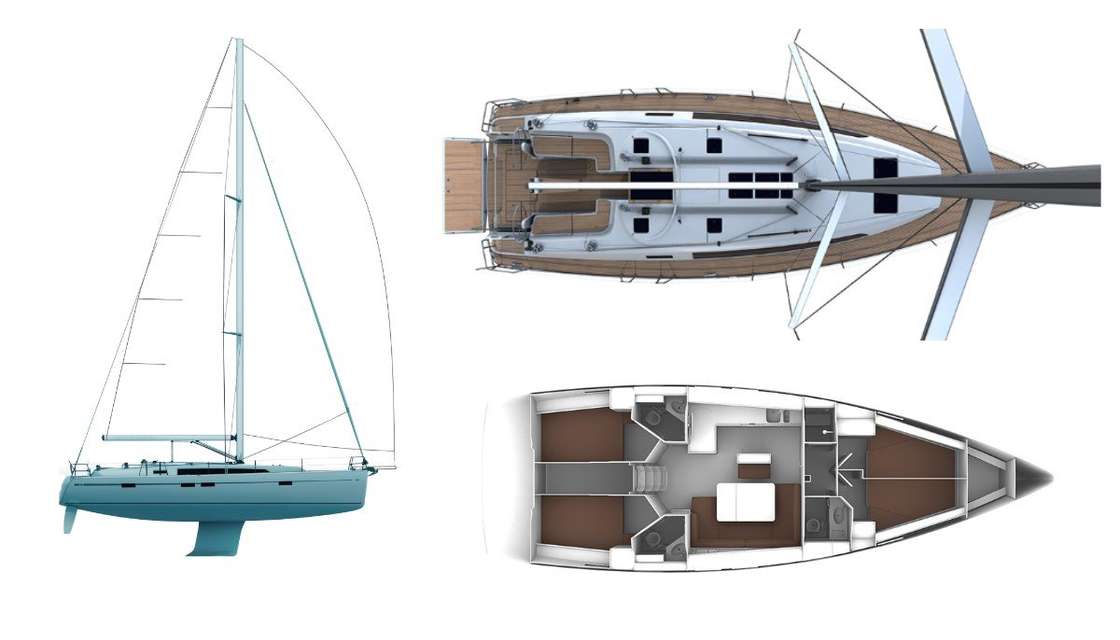 Layout of the boat Bavaria Cruiser 46