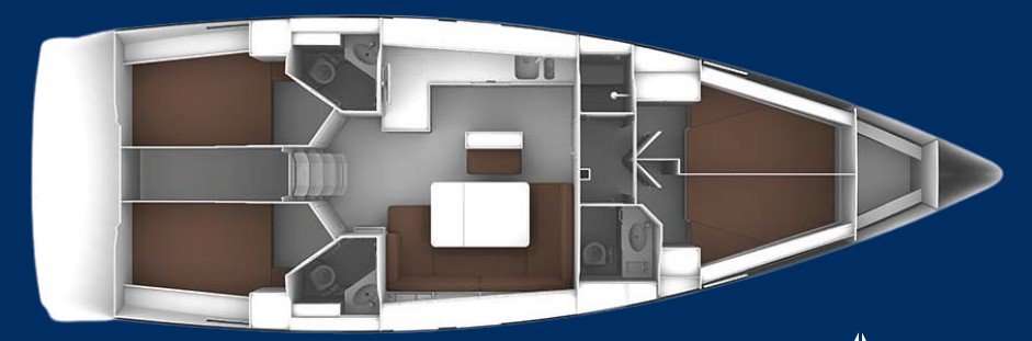 Layout of the boat Bavaria Cruiser 46