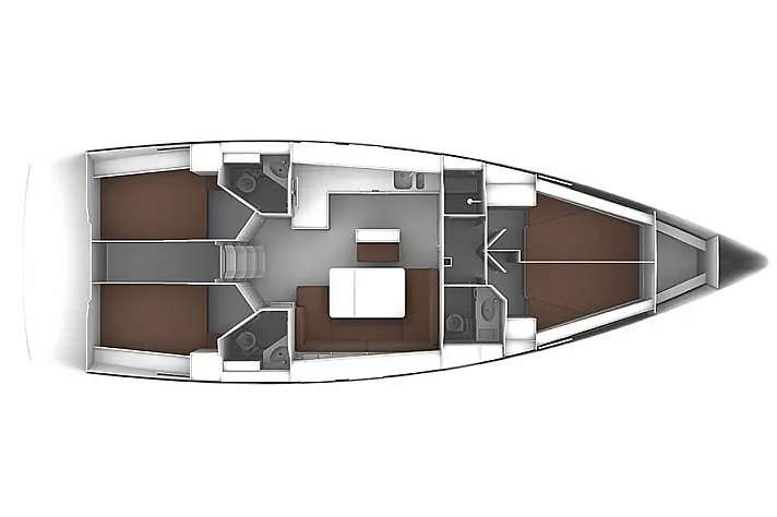 Layout of the boat Bavaria Cruiser 46