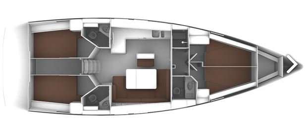 Distribución del barco Bavaria Cruiser 46