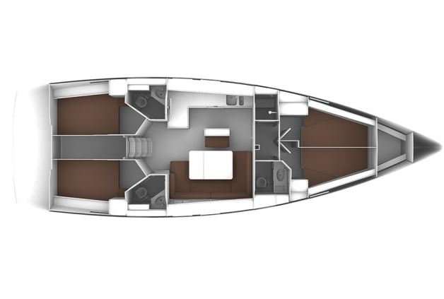 Distribución del barco Bavaria Cruiser 46