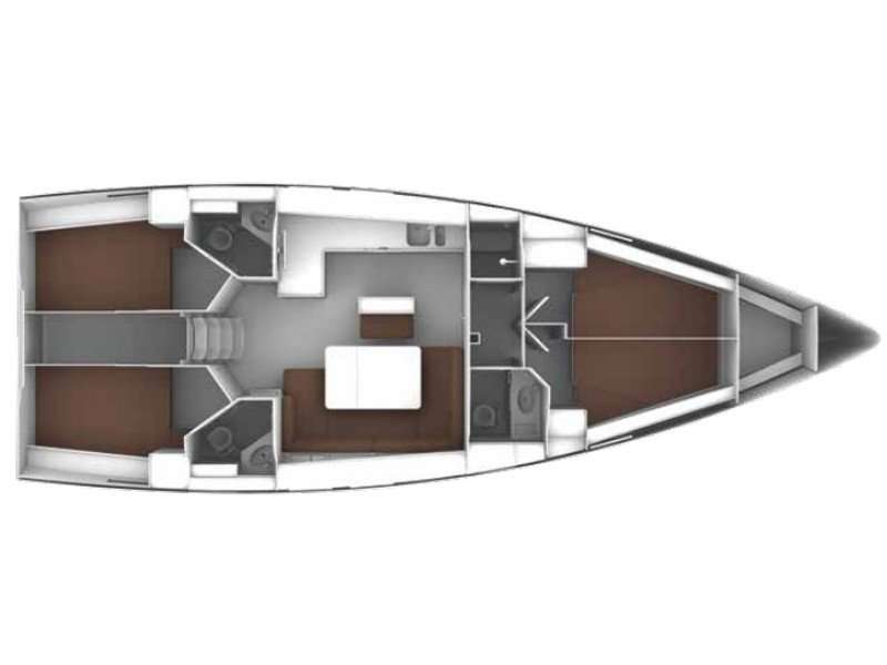 Distribución del barco Bavaria Cruiser 46 Style