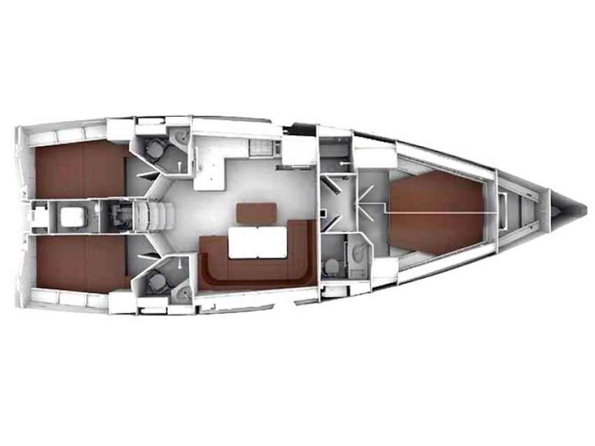 Distribución del barco Bavaria Cruiser 46 Style