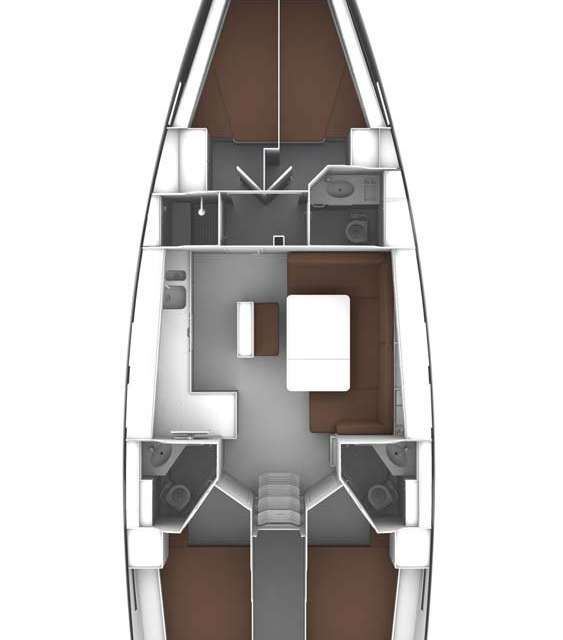 Distribución del barco Bavaria Cruiser 46 Style