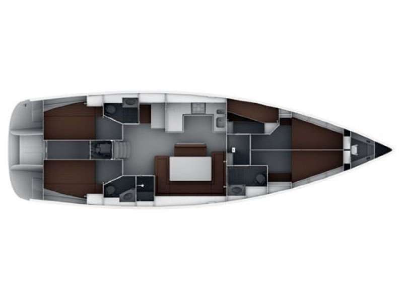 Distribución del barco Bavaria Cruiser 50