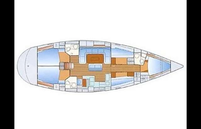 Distribución del barco Bavaria Cruiser 50