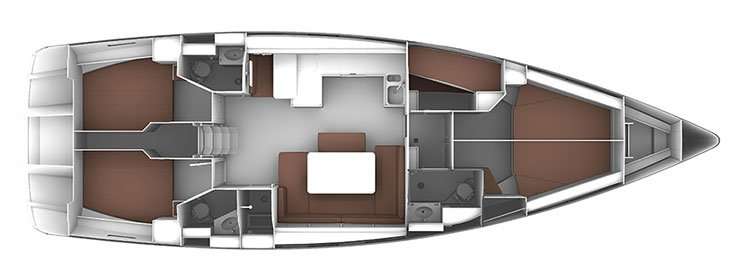 Distribución del barco Bavaria Cruiser 51