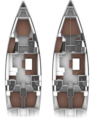 Distribución del barco Bavaria Cruiser 51
