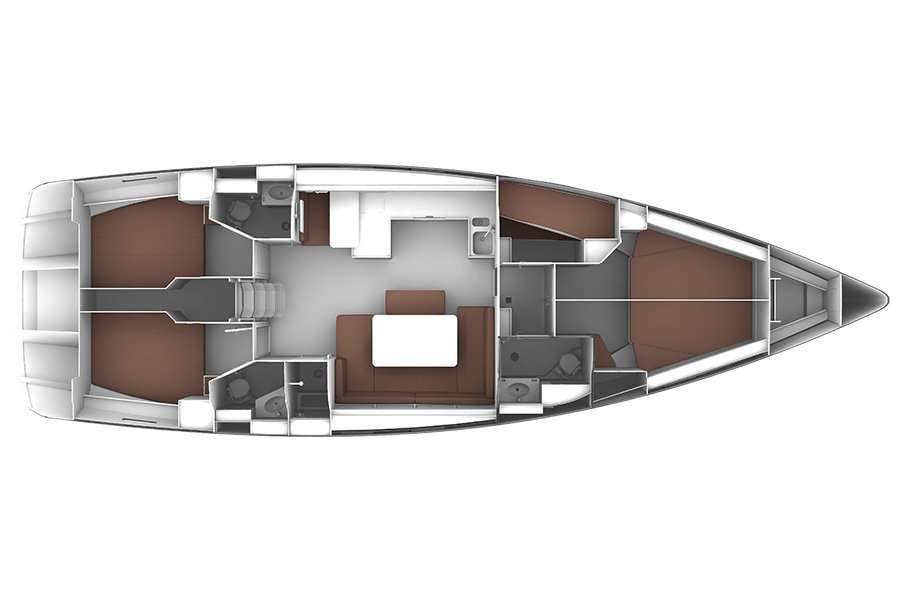 Layout of the boat Bavaria Cruiser 51