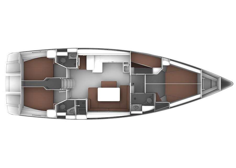 Distribución del barco Bavaria Cruiser 51