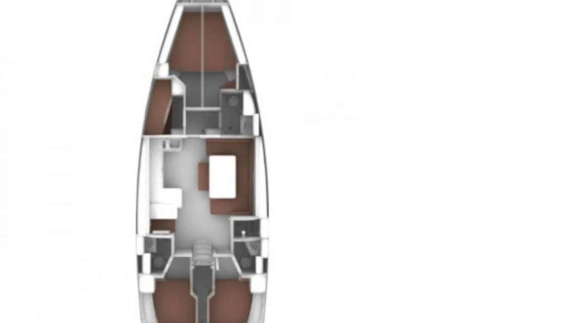 Distribución del barco Bavaria 51 Cruiser