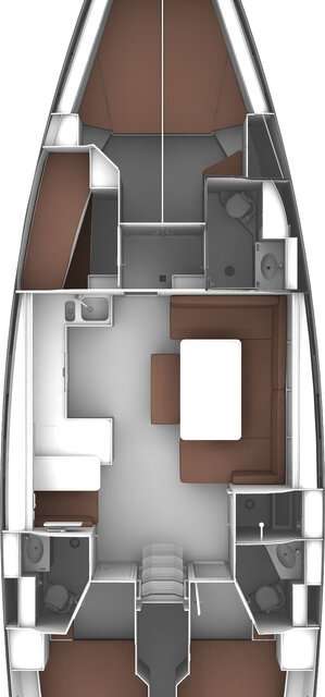 Distribución del barco Bavaria Cruiser 51