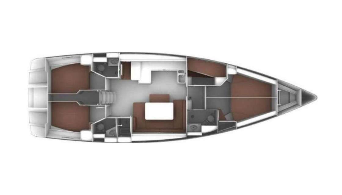 Layout of the boat Bavaria 51 Cruiser
