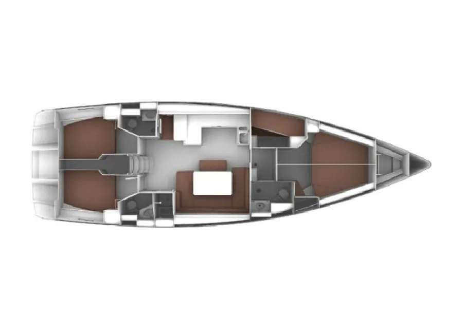 Layout of the boat Bavaria 51 Cruiser