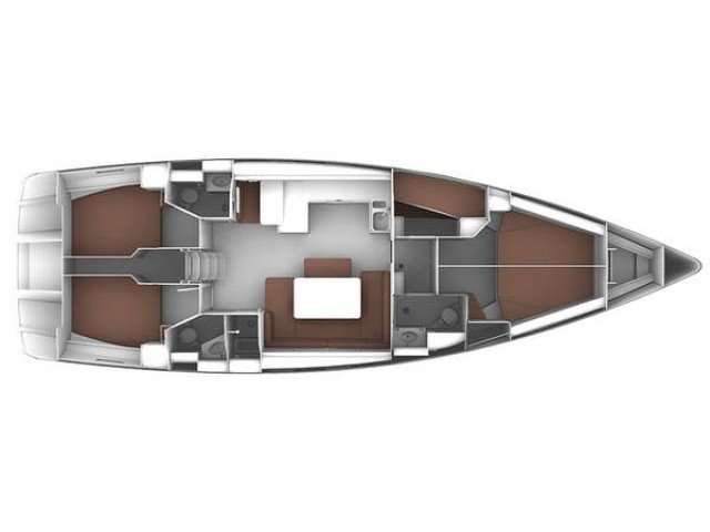 Distribución del barco Bavaria Cruiser 51