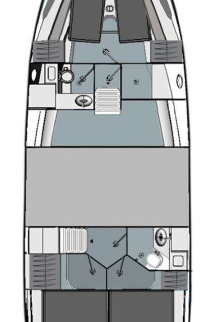 Layout of the boat Bavaria E40 Fly