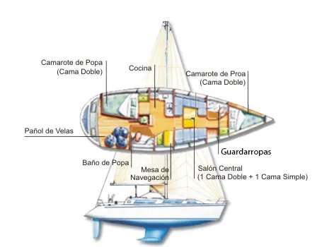 Distribución del barco BB 36