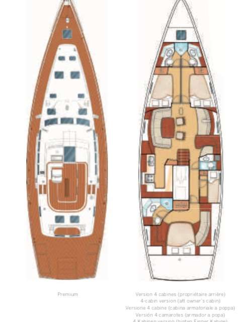 Plans du bateau Beneteau 57