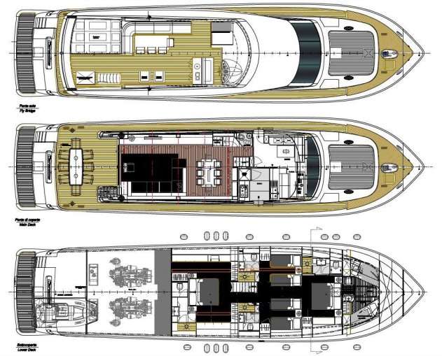 Layout of the boat Canados 86