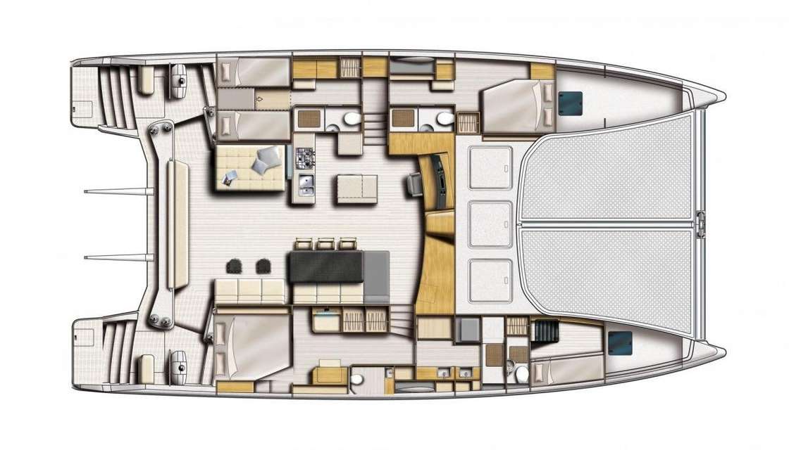 Distribución del barco Catana 59