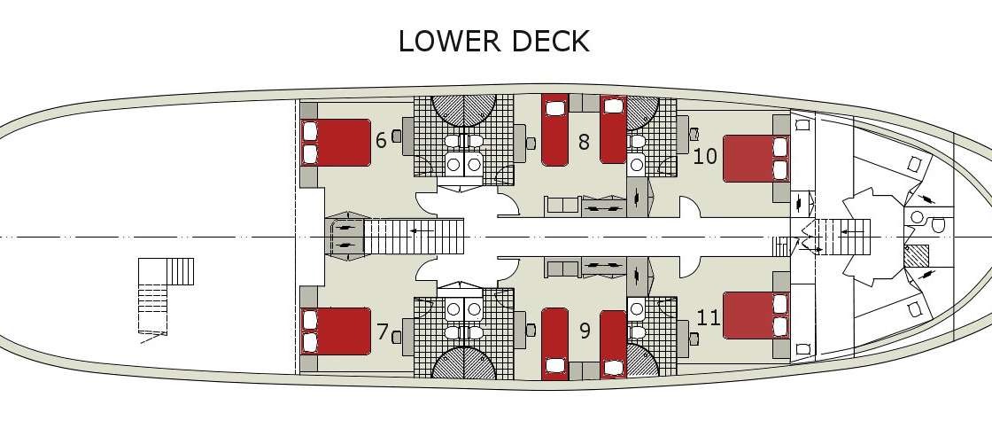 Layout of the boat Cesarica