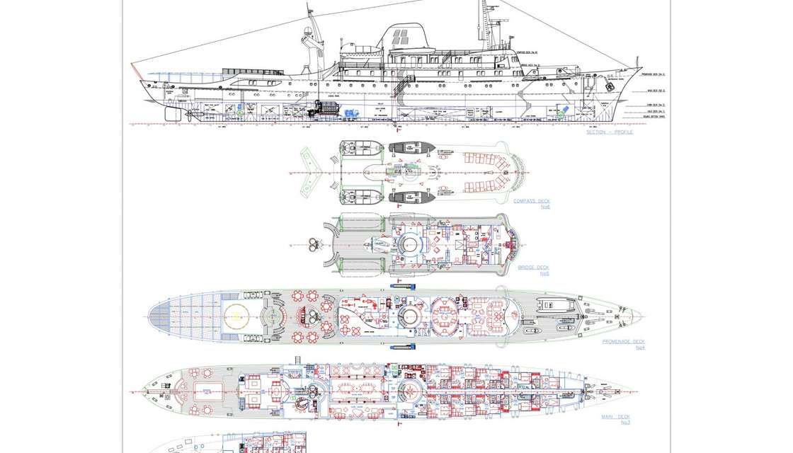 Distribución del barco Christina O