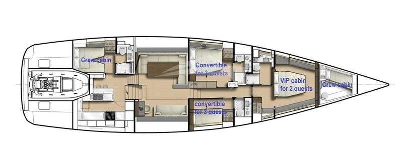 Layout of the boat CNB 76