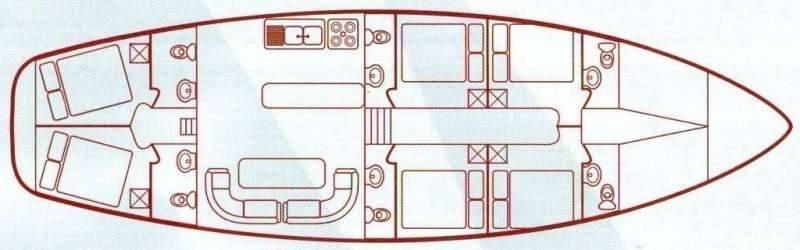 Layout of the boat Custom 60ft schooner