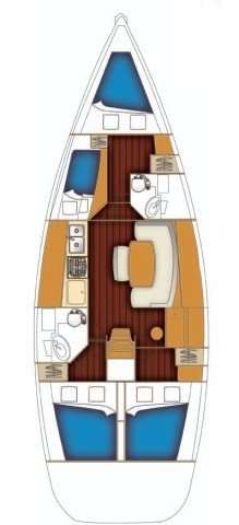 Layout of the boat Cyclades 43.4