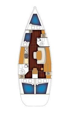 Distribución del barco Cyclades 43.4